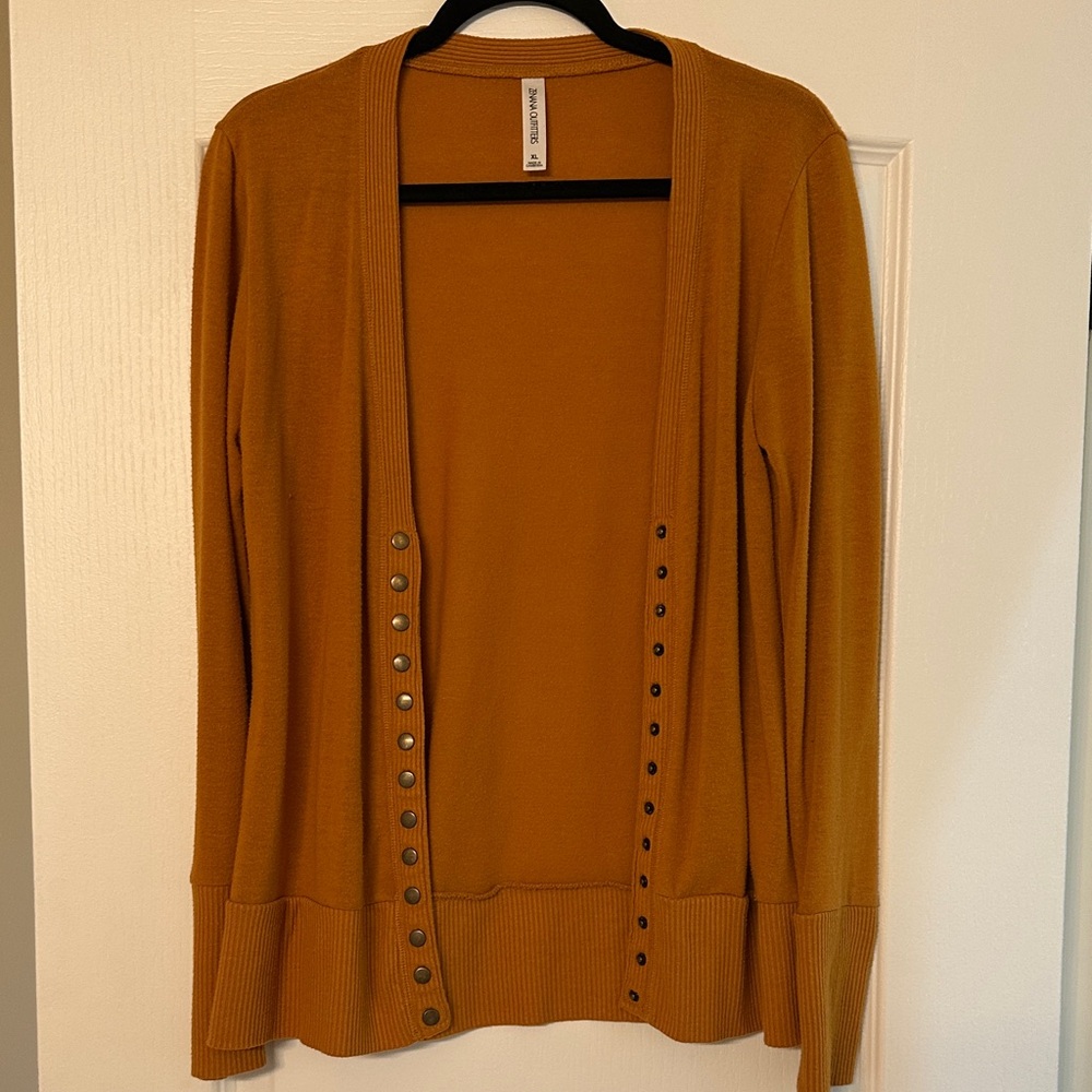 Zenana Outfitters Mustard Cardigan Sweater